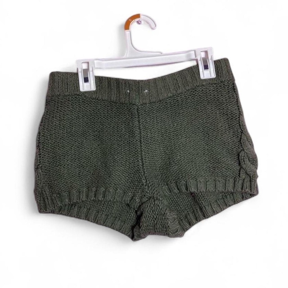 Aerie Green Sweater Knitted Mini Stretch Shorts Size XS